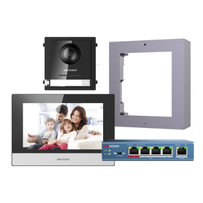 Hikvision 2nd Gen IP Intercom Kit, 1 to 1 Villa, Door & Room Station, Surface, Switch