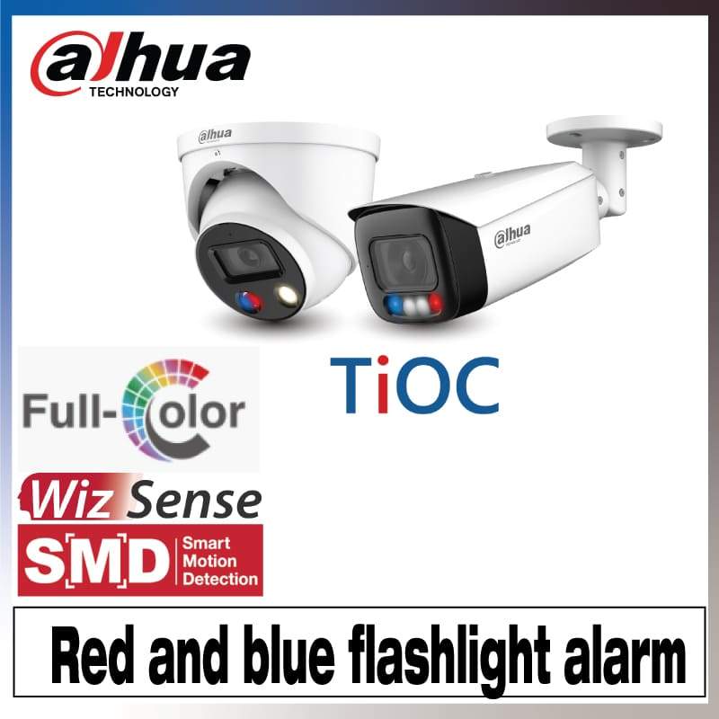 DAHUA 6 x 8MP TIOC 3.0 ACTIVE DETERRENCE TURRET FIXED CAMERA + Dahua 4K 8CH NVR DKIT-6HDW3849HP-S4-ANZ Recommend upgrade AI NVR Rocoder