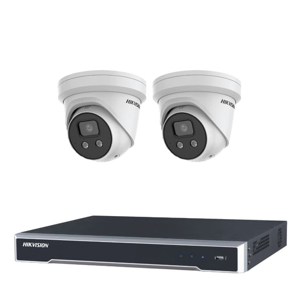 Hikvision 6MP Acusense Turret cameras Kits package 2 x DS-2CD2366G2-I2 (Acusense) and 4CH NVR