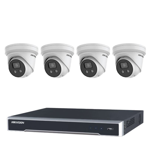 Hikvision 6MP Acusense Turret cameras Kits package 4x DS-2CD2366G-I (Acusense) and 4CH NVR