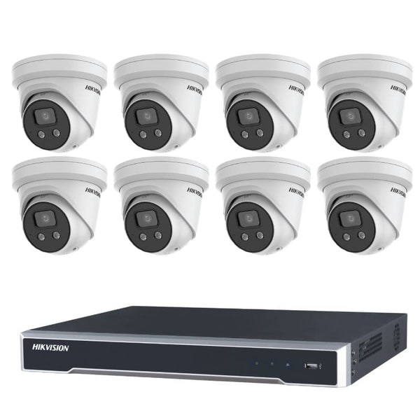 Hikvision 6MP Acusense Turret cameras Kits package 8x DS-2CD2366G-I (Acusense) and 8CH NVR