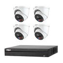 DAHUA 4 x 8MP TIOC 3.0 ACTIVE DETERRENCE TURRET FIXED CAMERA + Dahua 4K 4CH NVR DKIT-4HDW3849HP-S4 Recommend upgrade AI NVR Rocoder