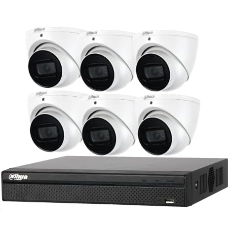 Dahua 6 x 8MP (4K) TURRET FIXED CAMERA Kit + 1 x 8CH NVR4108HS NVR Kit DKIT-6HDW3866EMP