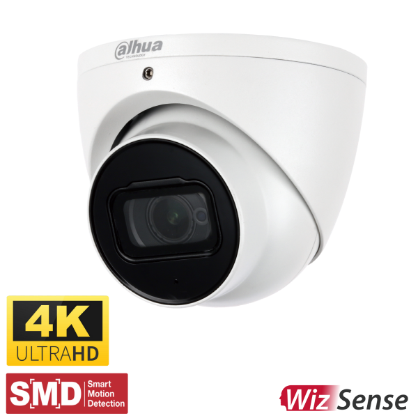 Dahua 8MP (4K) Starlight IP Turret Fixed 2.8mm,4K@25/30fps, SMD Plus,Perimeter Protection, 120dB WDR, IP67 DH-IPC-HDW3841EMP-AS-0280B - CCTVGUY