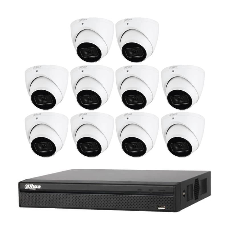 Dahua 10 x 8MP (4K) TURRET FIXED CAMERA Kit + 1 x 16CH NVR DHI-NVR4216-16P-4KS2E DKIT-10HDW3866EMP