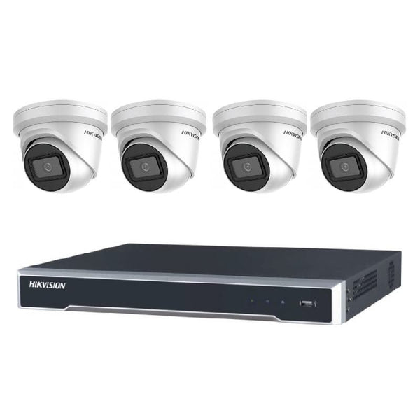 Hikvision 4 x 8MP 4K POWERED-BY-DARKFIGHTER FIXED TURRET NETWORK CAMERA+ 4CH 4K NVR Recorder Kits HKIT-8mp_4_2CD2385G1