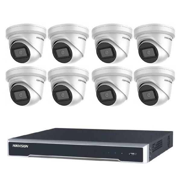 Hikvision 8 x 6 MP POWERED-BY-DARKFIGHTER FIXED TURRET NETWORK CAMERA + 8CH 4K NVR Recoder Kits HKIT-6mp_8_2CD2365G1