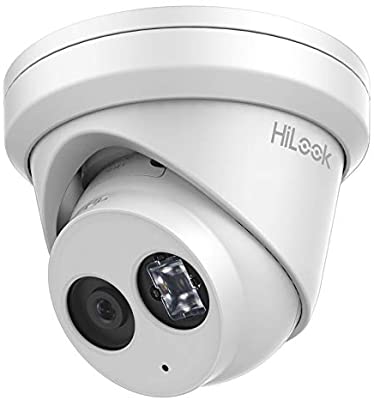 HiLook 8 MP Network IR Turret Camera, 2.8mm,  8MP(3845x2160) @15 fps, Built-in Microphone, ICR, 3D DNR, BLC,H.265 , 30m IR, IP66, PoE, DC12V - CCTVGUY