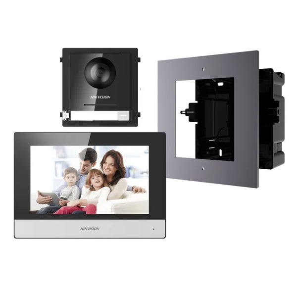 Hikvision 2nd Gen IP Intercom Kit, 1 to 1 Villa, Door & Room Station with Flush Mount - CCTVGUY