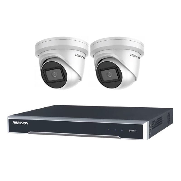 Hikvision 2 x 6 MP POWERED-BY-DARKFIGHTER FIXED TURRET NETWORK CAMERA + 4CH 4K NVR Recoder Kits HKIT-6mp_2_2CD2365G1